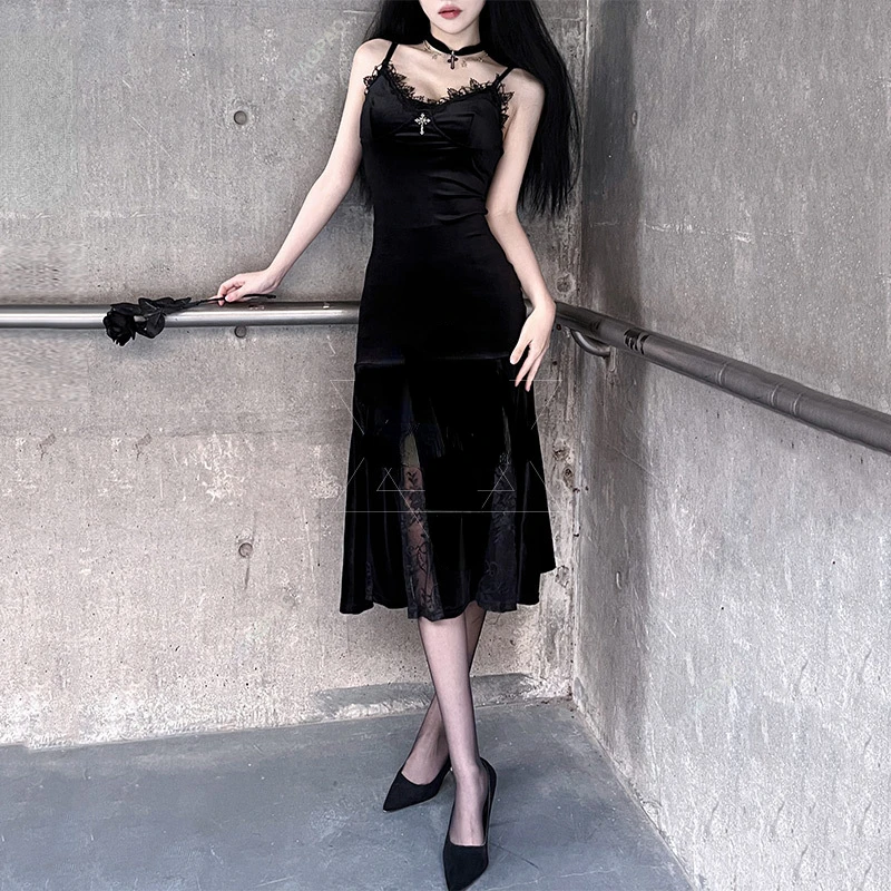 Disfraces De Halloween Con Vestido Negro Corto Disfraz De Halloween Vestido  Femenino Anime Jugando Vestido Negro