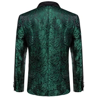 Men's Suits Blazer Green Red Silver Color Paisley Luxury Wedding Prom Business Banquet Suit Coat Men Clothing Jacket 2