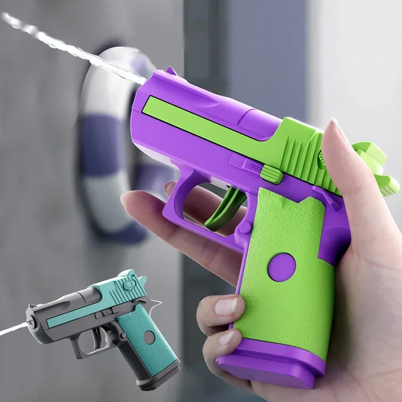 Hot Mini Desert Eagle Mechanical Continuous Firing Water Gun Small Pistol Summer Outdoor Beach Poor Toy Shoot Water Gun for Kids 3