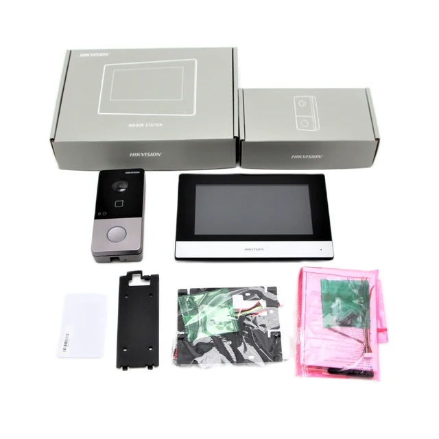 Hikvision DS-KIS603-P (C) Video Intercom Kit DS-KV6113-WPE1 (C) DS-KH6320-WTE1 Standard POE Doorbell Door Station WIFI Monitor 4