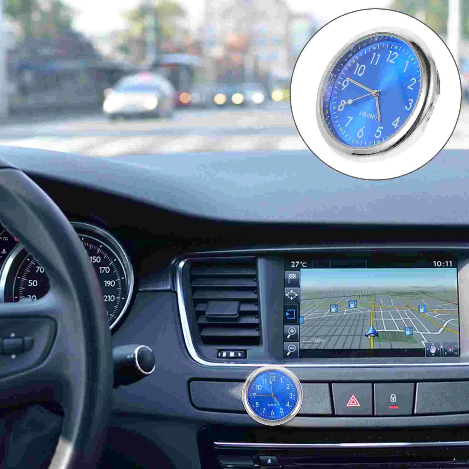 

Car Clock Vent Clocks for Dashboard One-button Start Mounted Glass Simple Adhesive