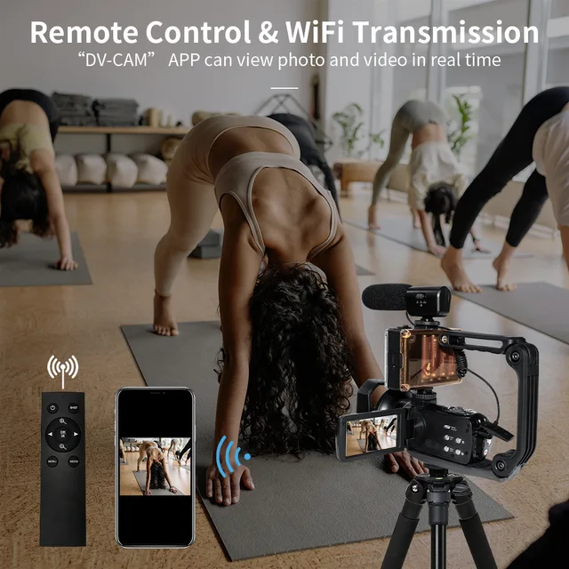4K HD Digital Video Camera 56MP Camcorder with 18X Zoom, 3.0" Touch Screen, WiFi, Microphone & Fill Light | Vlogging & YouTube Live 4