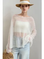 AMII بساطتها محبوك سترة للنساء 2025 Auyumn جديد الحلو أنيق الصلبة س الرقبة البلوز قطرة الأكمام محبوك القمم 12551046 4