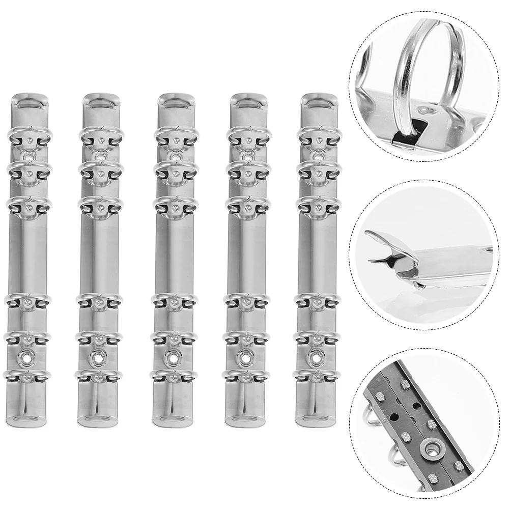 

5 Pcs Accessories Binder Campus 6 Ring Inserts Mechanism Replacement Stainless Steel Binding Combs