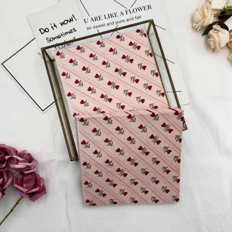 10/20pcs 33cm 2-Ply I Love You Rose Printed Napkins Wedding Proposal Colorful Paper Cup Flower Folding DIY Decoupage Paper