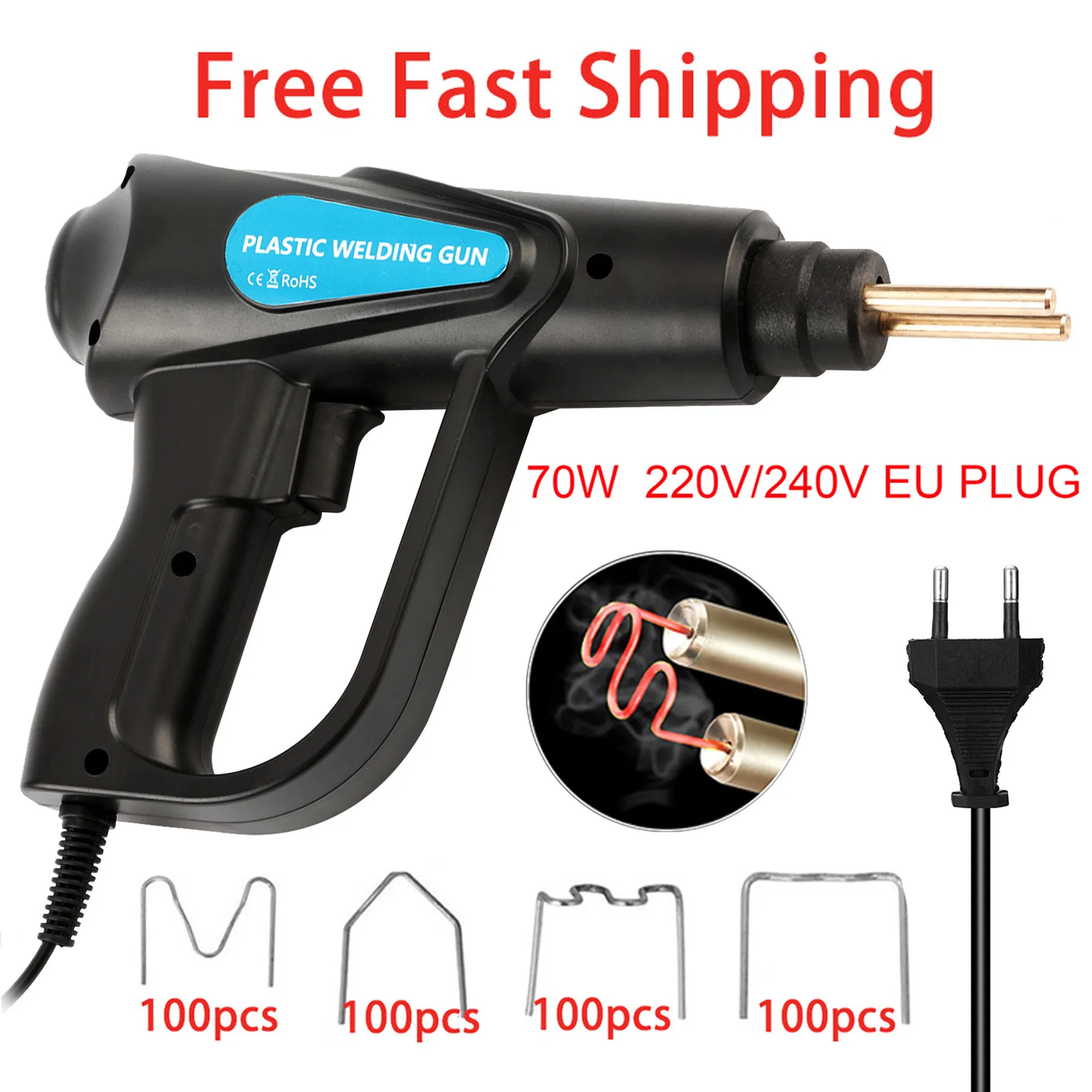 

Welder Hot Repair Welding Plastic Stapler Car Plastic Bumper Tools Staple Handy Soldering PVC Iron Machine Repairing for Machine