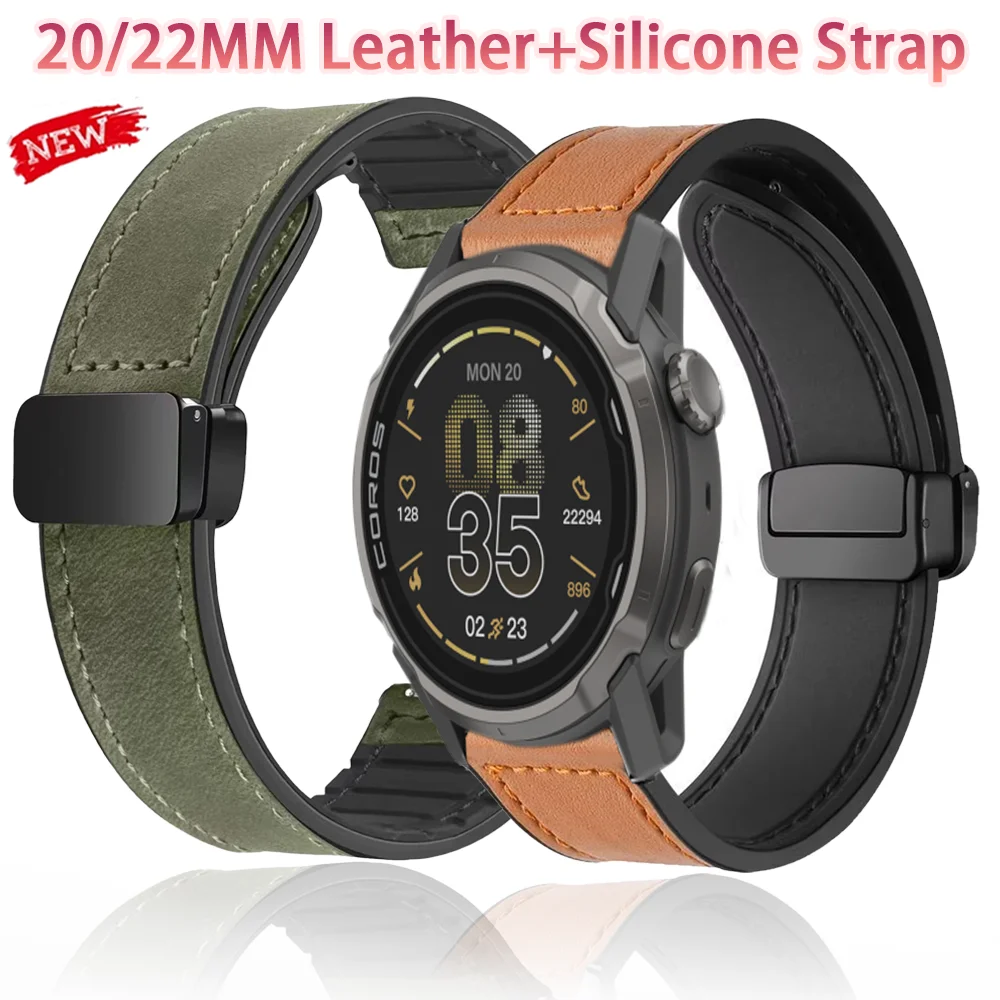 Premium Leather and Silicone Magnetic Strap - Elegant and Versatile Watch Band