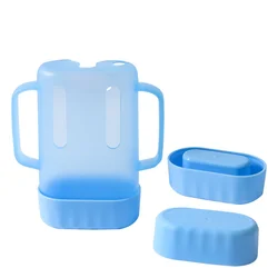 BIBOO Dual - Lid Squeeze Pouch & Drink Box Holder with Enhanced Capacity and Versatile Design (Blue)