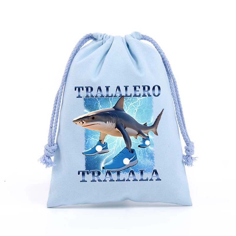 Tralalero Tralala Drawstring Bag Tungtung Sahur Brainrot Gift Bags