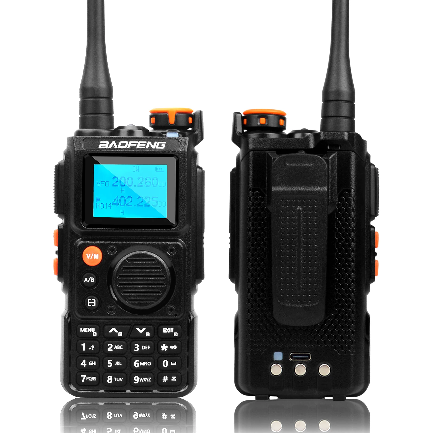 Baofeng Walkie Talkie K6 Aircraft Multi-Band 999Ch 5W 1.44" Screen Wireless Freq Copy 1750Hz Noise Cancel Dual Wait FM Radio 3