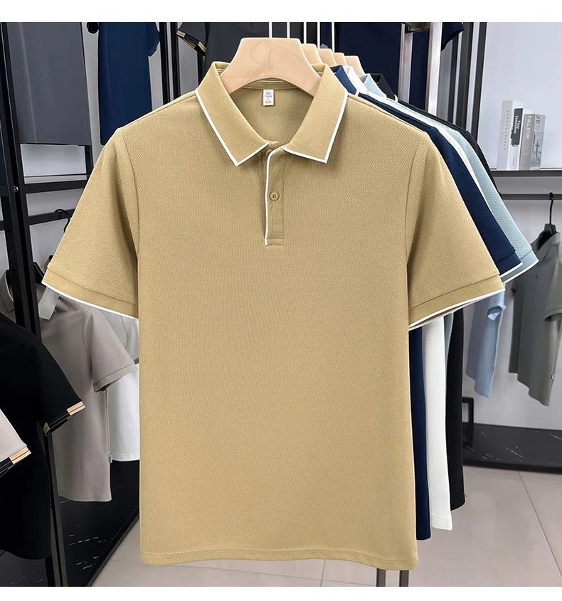 High quality men's short sleeved summer new fashion brand striped Korean style golf custom comfortable casual business T-shirt 24 S248c22fcb69643eba90b9d51ee320189q