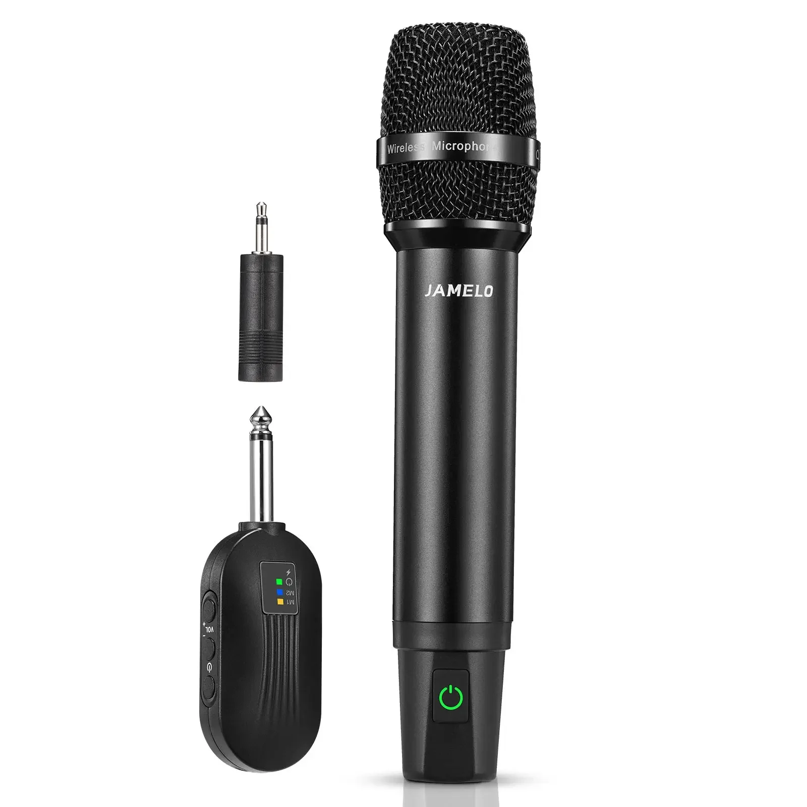 Jamelo Dynamic Mic for Church Singing Wedding Party Dj 2.4 Ghz Dual Metal Handheld Cordless Dynamic Karaoke Microphone