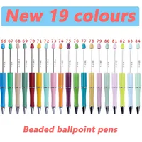 100Pcs Newest Colour Creative Plastic Beaded Pen Ballpoint Pen Printable Beadable Pen DIY Gift for Student Office Supplies 2