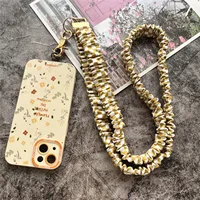Porte-clés sur le téléphone, lanière dorée, collier de cou, lanière élastique de luxe pour femme, chaîne d'accessoires Anti-perte 2