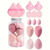 14pcs Makeup Sponge Set With Storage Jar Latex-Free, Makeup Sponge Finger Puff, Dual-Use Wet & Dry Foundation Cosmetic Puffs 2