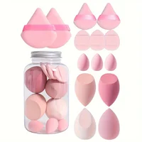 14pcs Makeup Sponge Set With Storage Jar Latex-Free, Makeup Sponge Finger Puff, Dual-Use Wet & Dry Foundation Cosmetic Puffs 2