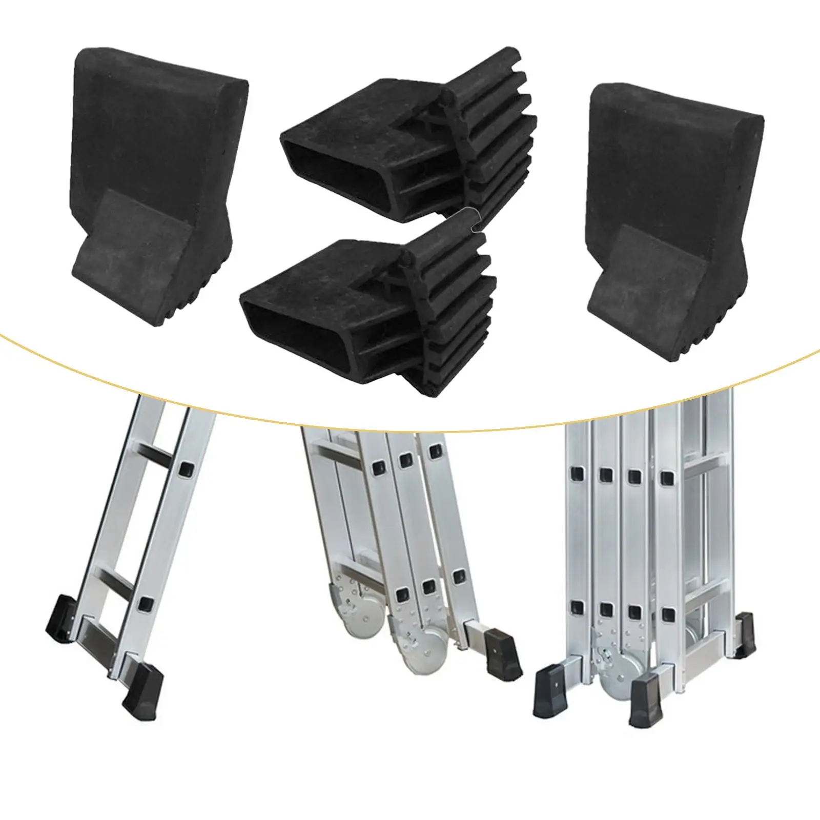 4x Ladder Non Slip Feet Mats Replace Multipurpose Extension Ladder Covers
