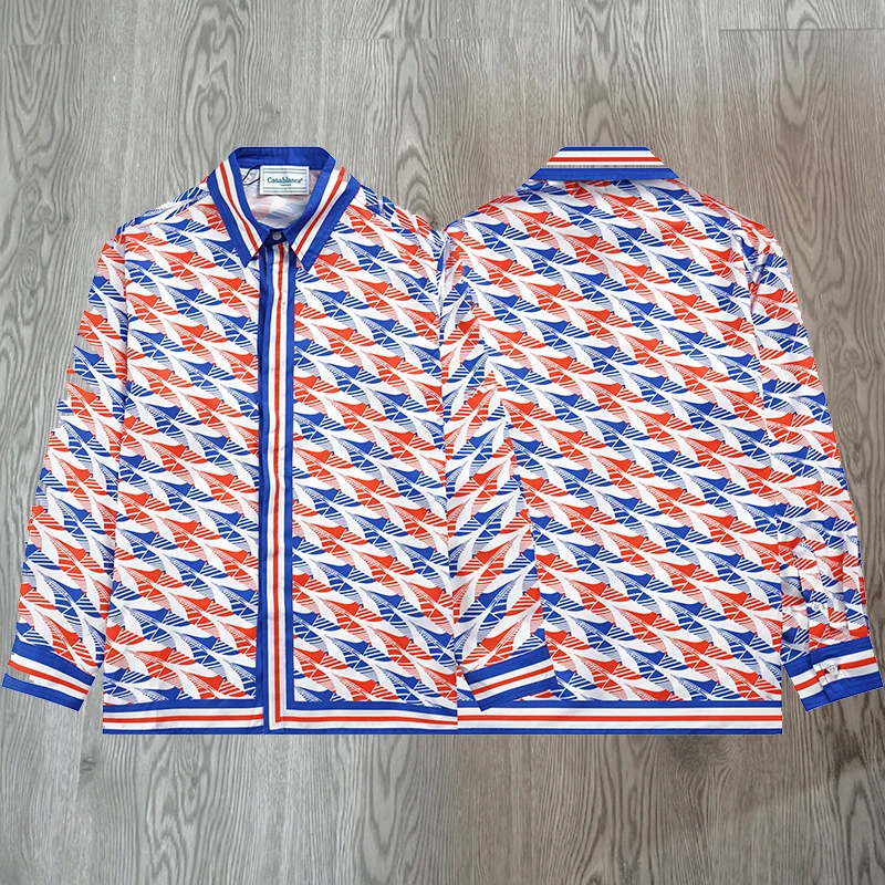 

Real Life Photo Casablanca Shirt Long Sleeve Casual Shirts High Street Fashion Men Clothing One Day Ship Out Tops Tees