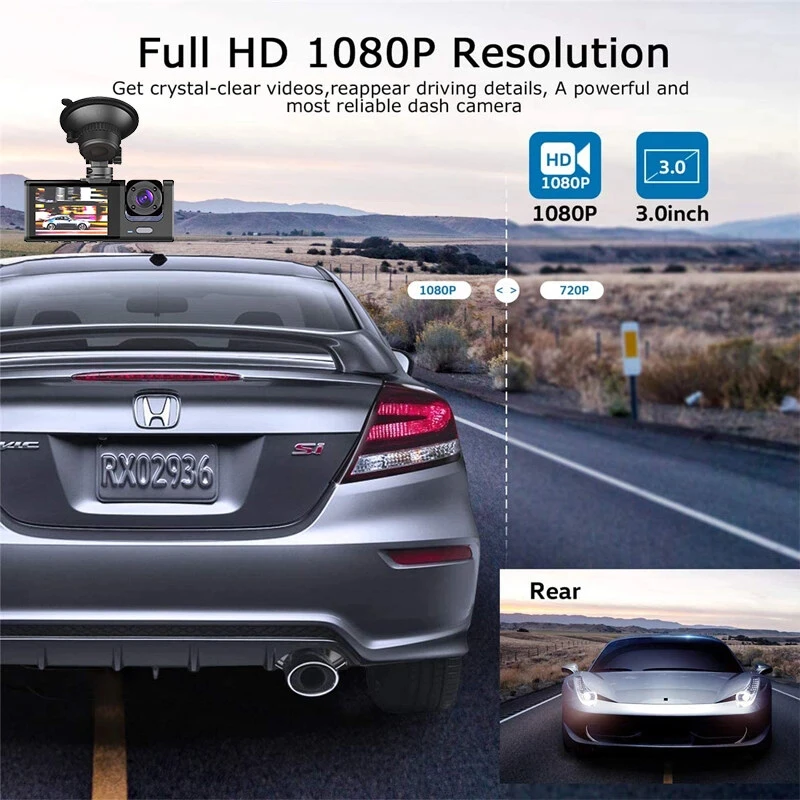  DVR ī޶ 3 , 1080P, 2 ġ  ķ,   , 24H   ,  ڽ, ڵ ׼