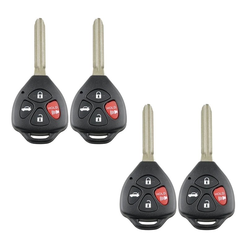 

4 X Remote Car Key Fob Shell Case For 2007 2008 2009 2010 2011 Toyota Camry Rav4