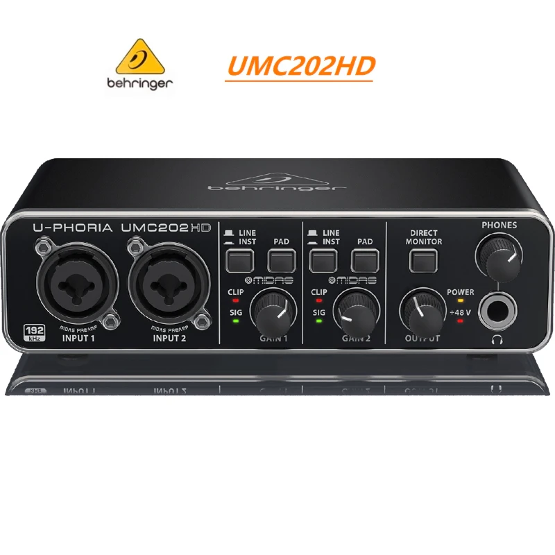 BEHRINGER Amplificateur de Microphone UMC22/ UM2/UMC202HD, Carte Son Externe Statique en Direct