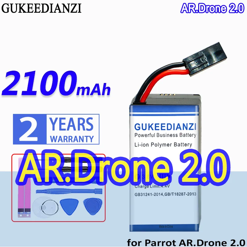Batteria Gukeedianzi Ad Alta Capacità 2100Mah Per Parrot Ar.Drone 2.0 Quadcopter Lungo Tempo Di Volo Per Drone