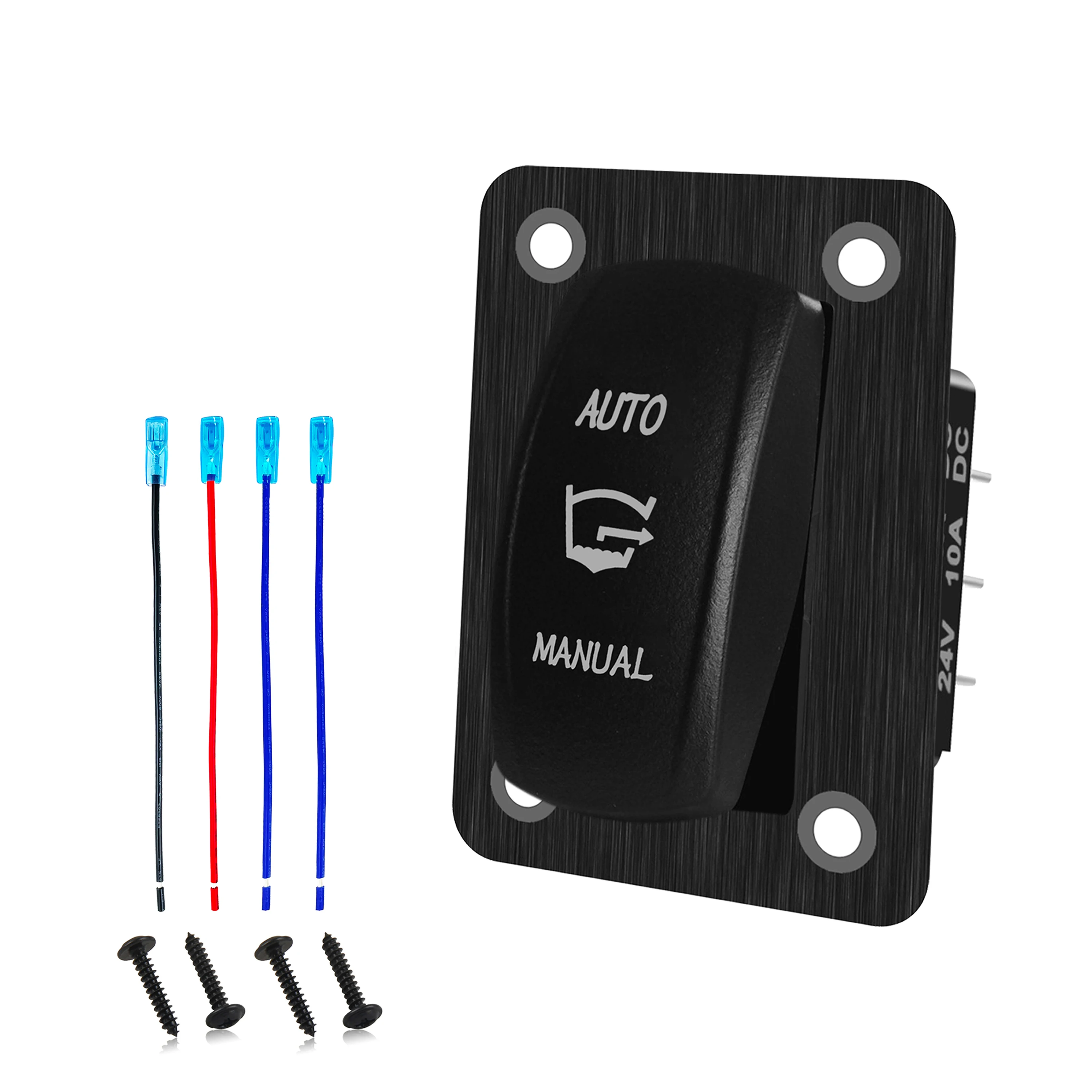 

12V 20A Bilge Pump Auto / OFF / Manual Rocker Toggle Switch Pre-wired Panel 4Pin SPDT (ON) OFF ON 3 Way for Marine Fishing Boat