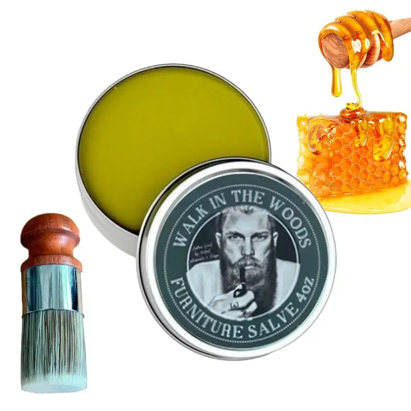 120g Wise Owl Leather Furniture Salve With Brush Multipurpose Dried-Out Leather Hydration Cleaner Smooth Salve