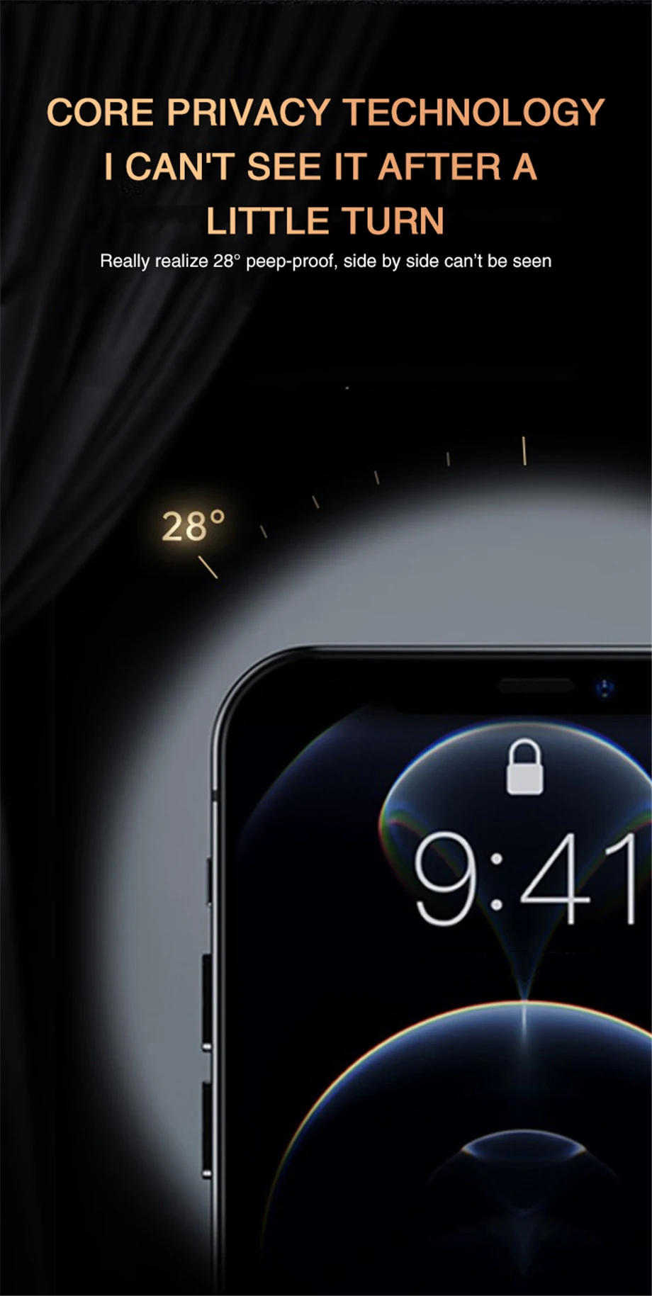 2PCS Full Cover Anti Spy Displayschutzfolie für iPhone 11 12 13 14 15 PRO MAX 6 7 8 Plus XS X XR gehärtetes Glas Privatsphäre – Detail 3