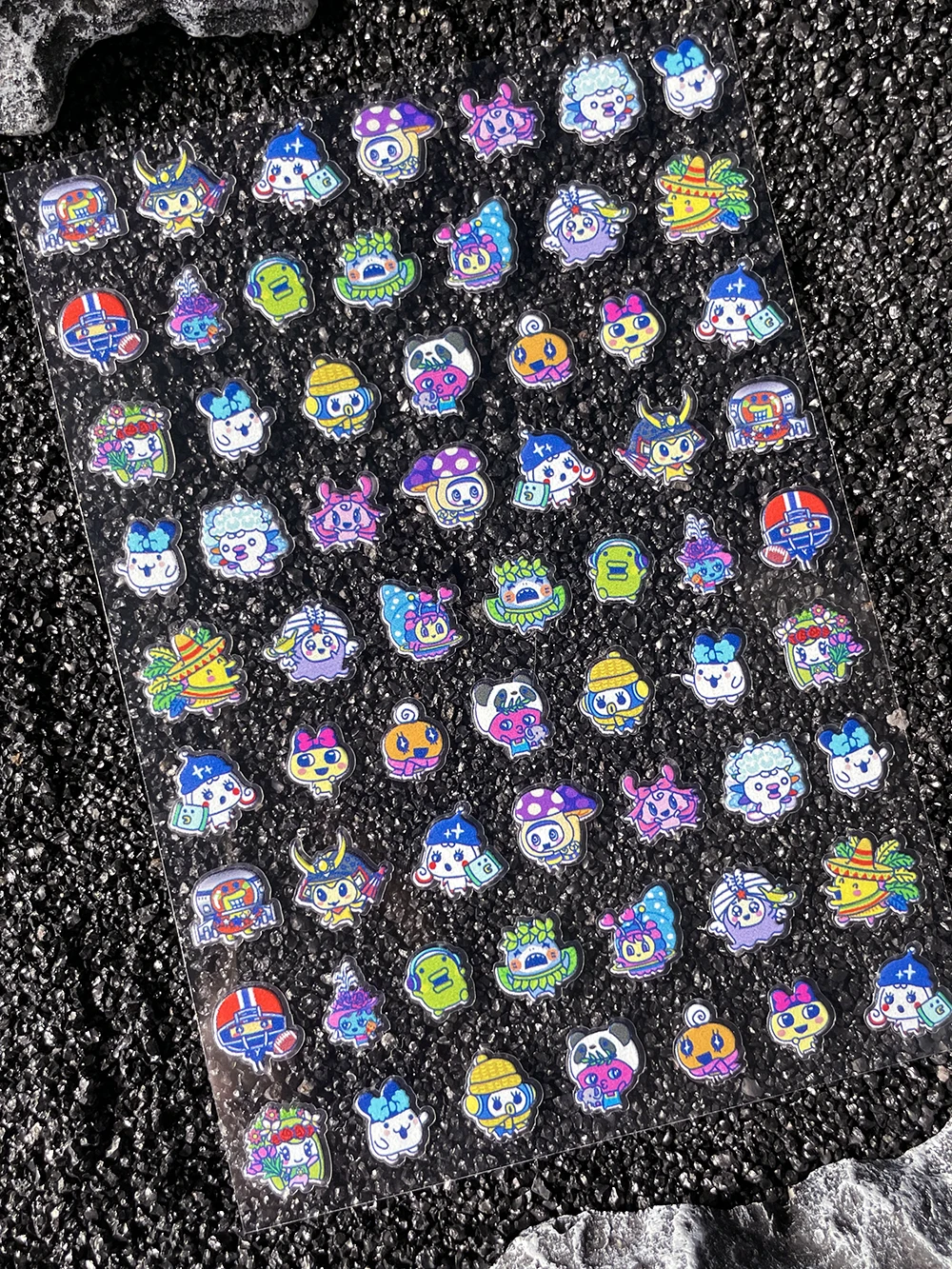 Adhesivos Decorativos para Uñas con Diseño de Mascotas Electrónicas de Dibujos Animados, Hechos a Mano, para Álbumes de Recortes, PVC Impermeable, para Cajas de Papelería, Fundas de Teléfono