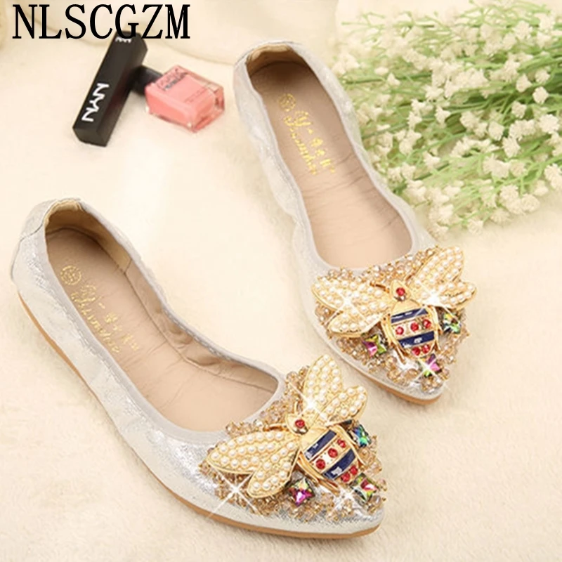 Fashion Women Leather Casual Shoes Woman Flats Slip on Shoes for Women Barefoot Crystal Loafers Harajuku Zapato