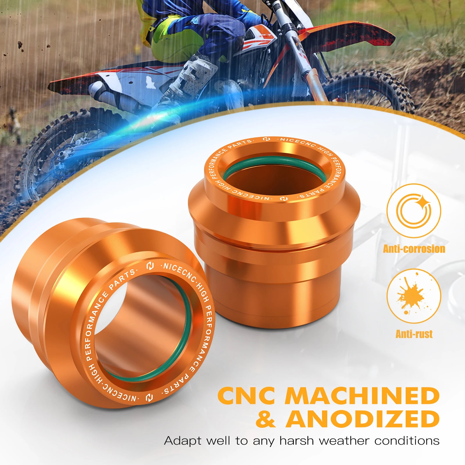 Für KTM EXC 300 2024 EXC 250 EXCF 350 XCW XCFW 22 MM Vorne Hinten Spacer Hub Kragen SX 125 SXF 250 SXF 450 XC XCF 2023-2024 – Detail 6