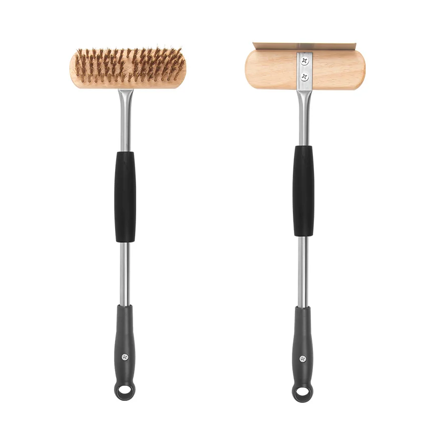 주방 액세서리 멀티 사양 피자 오븐 구리 브러시, 강모 304 스테인레스 스틸 손잡이, 가정용 청소 브러시