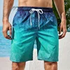 Gradient Graphic Beach Shorts For Men Colorful 3D Printed Board Shorts Summer Casual Vacation Short Pants Loose Surf Swim Trunks 1