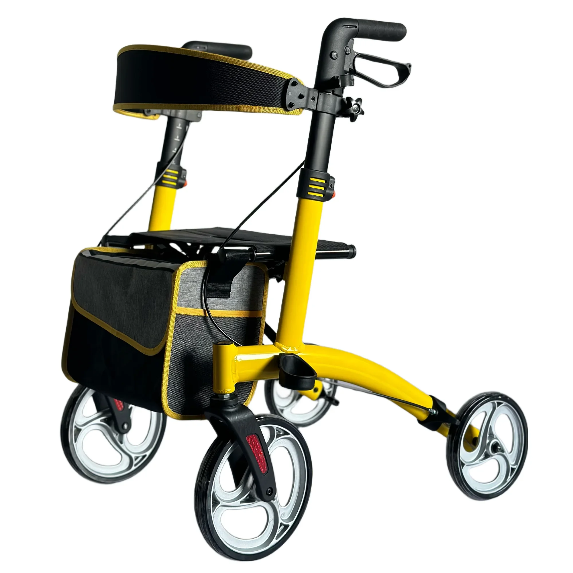 Rollator Folding Walker Portable Patient Adjustable Walker Rollator Shopping Cart Medical Outdoor Rollator Walker With Seat 2