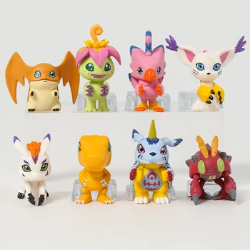 3-4cm Digimon Adventure Agumon Gabumon Patamon Piyomon Palmon Tentomon Gomamon Tailmon Mini PVC Figures Christmas Gift Toys 2