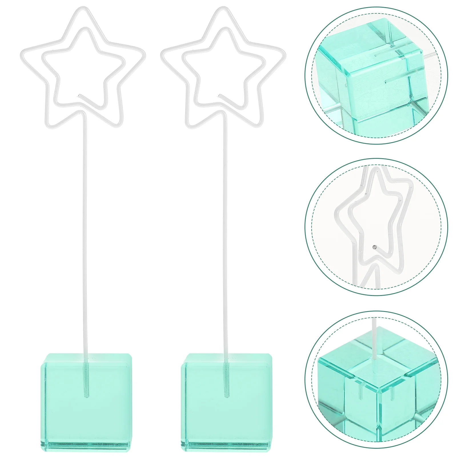 

2 Pcs Wedding Table Number Holders Picture Tables Ceremony Decorations Stands Place Card Desktop Photo Gold