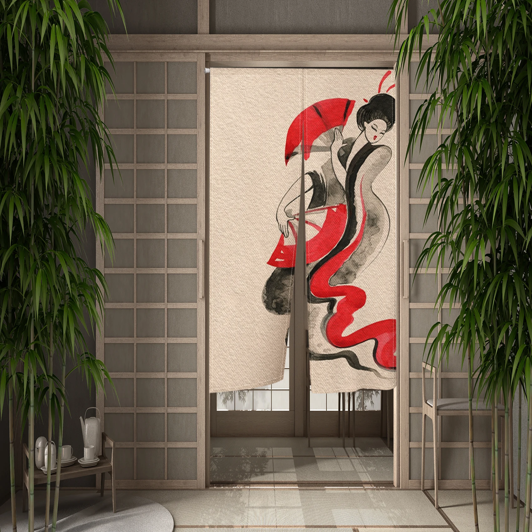 rideau japonais occultant geisha 1