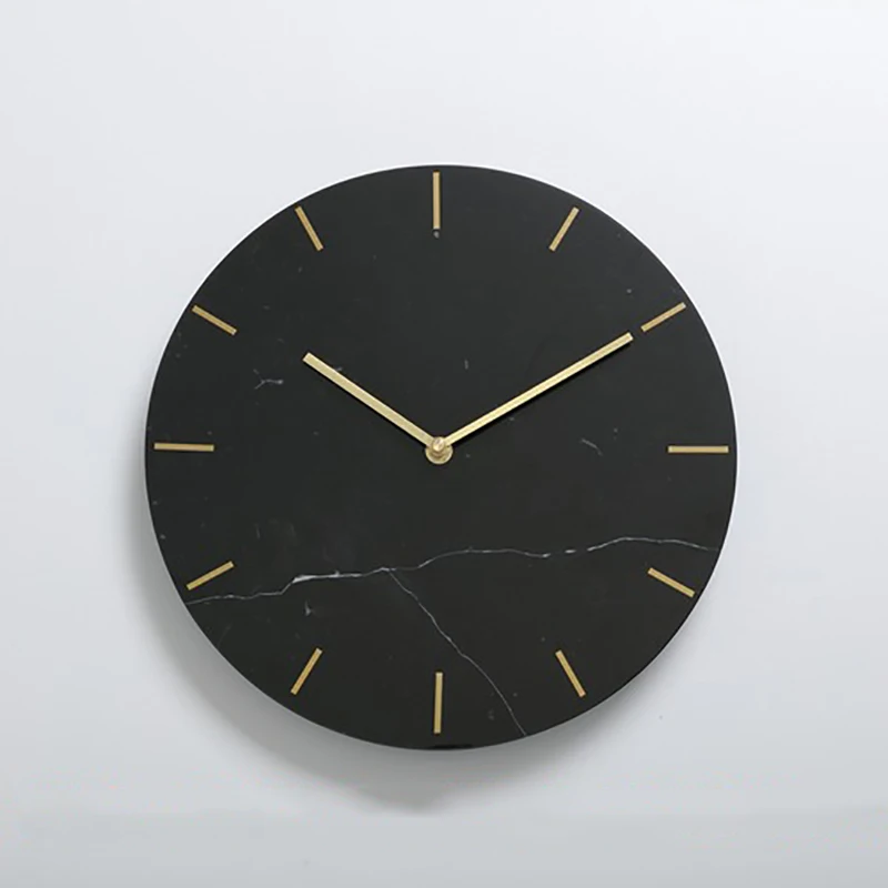Large Wall Clock Natural Marble Clocks Color:I;Sheet Size:10 inch