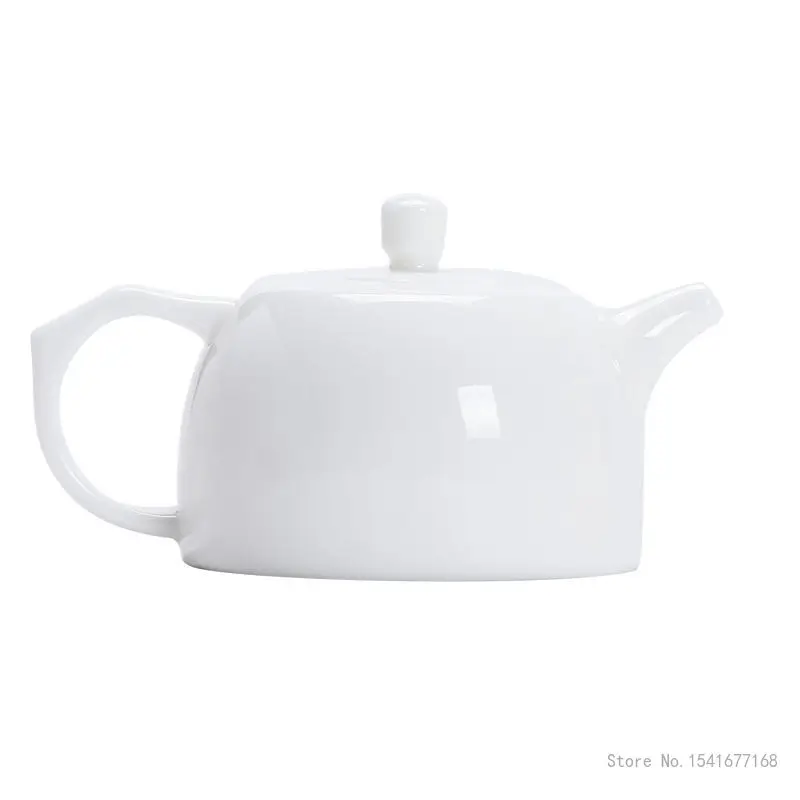 Chinese Sheep Fat Jade White Porcelain Teapot, Kongfu Ceramic, Jinglan Pot, Handmade Kongfu Tea Pots, New, 200ml, 220ml, 1Pc
