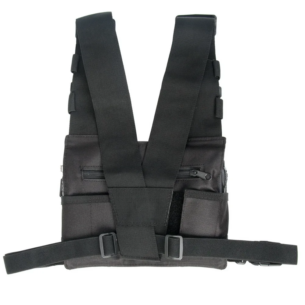 BG-01 black Universal Radio Chest Harness Bag Pocket Pack Holster  for Two Way Radio