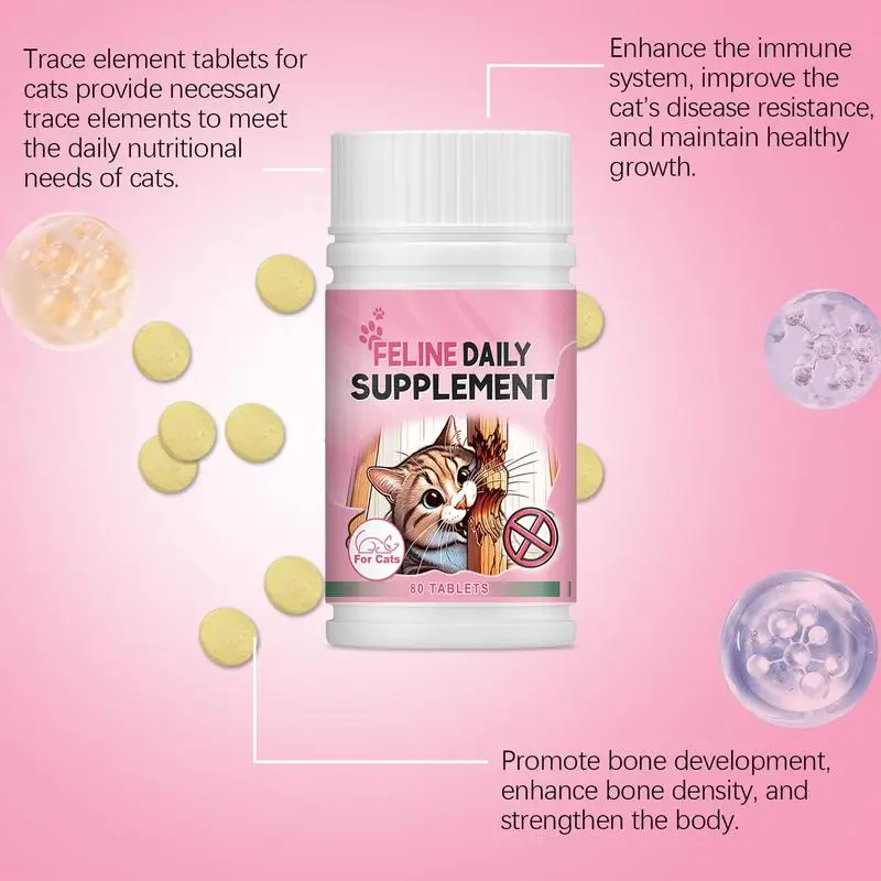 Kitten Nutritional Supplement Nutrients For Cats Kittens Balanced Diet Supplement 80pcs For Kittens Older Cats