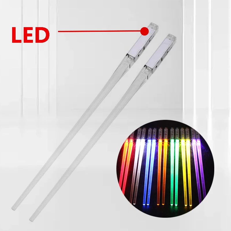 1Pair LED Luminous Chopsticks Light Up Dinning Party Tableware Multicolor Kitchen Accessories Led Stick Kitchenware Idea Product images - 6