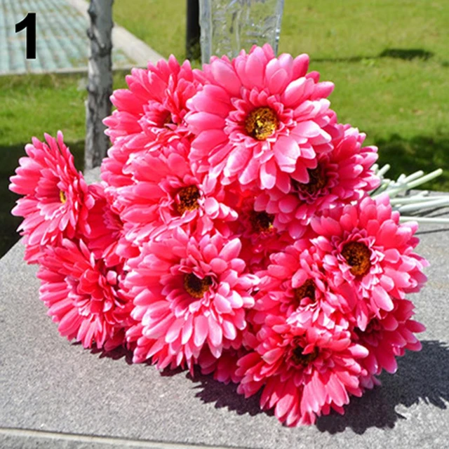 Daisy Flowers Artificial Decor  Artificial Chrysanthemum Daisy -  Artificial Flowers - Aliexpress