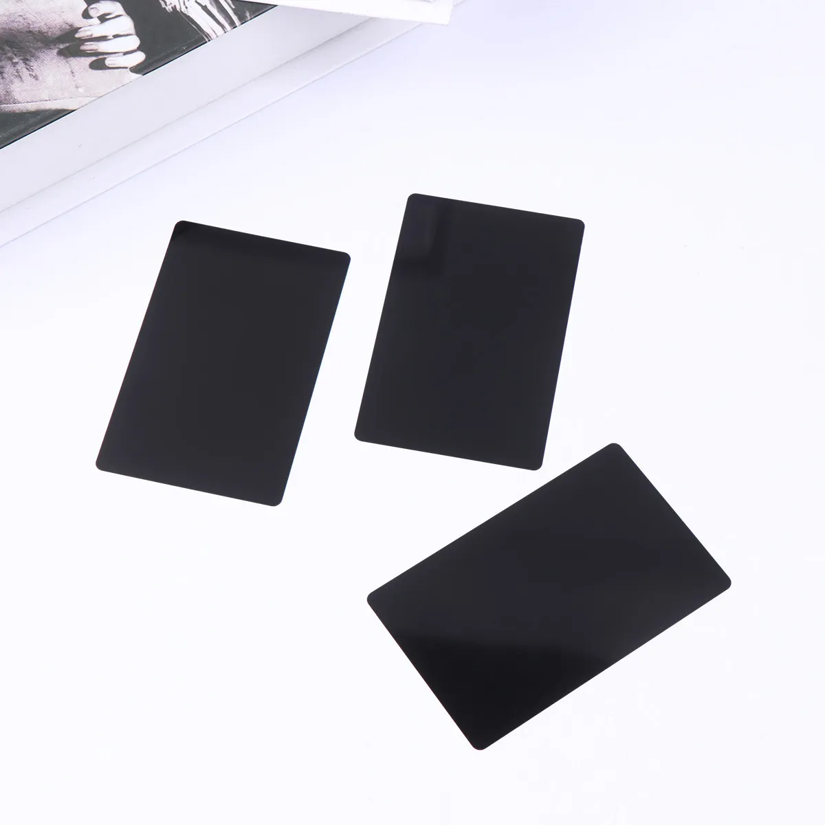 50Pcs 조각 명함 얇은 컬러 양극 처리된 알루미늄 표준 크기 둥근 모서리 DIY 기계 Cnc