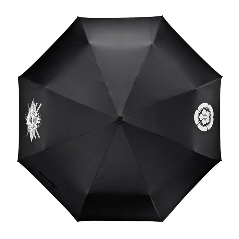 Japanese Short Katana Umbrella Men Creative Three Folding Umbrella Parasol Luxury Black Sunny Rain Umbrellas Nice Gift for Men