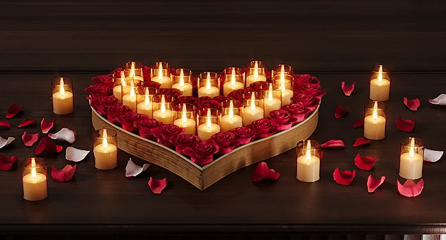طقم شموع LED أكريليك بلهب ثلاثي الأبعاد – قطعتان أو 3 قطع – صورة 8