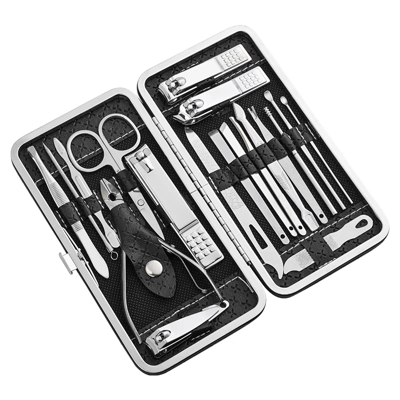 Home Nail Clipper Set Of 18 Pieces Large Size Dead Skin Pliers Diagonal To Remove Dead Skin Small Eyebrow Clipper Leather Sleeve BEST SELLERS