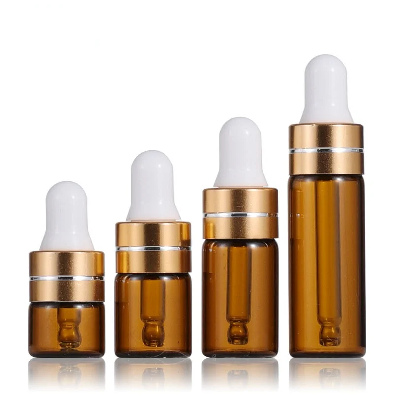 100Pcs 1/2/3/5 ML Clear Glass Essential Oil Aromatherapy Dropper Bottles Silver Gold Cap Reagent Drop Eye Liquid Pipette Bottle horace silver horace silver and the jazz messengers clear винил