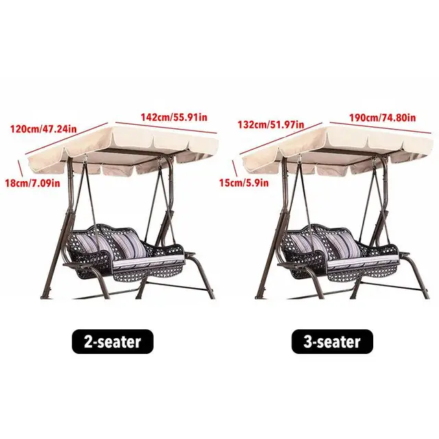 Kültéri Lengő Lombkorona Csere Szék Ülés Bútorok Napfényellenes Uv -Anti -Vízálló Kerti Lengőkar Borítója A Terasz Függőágyához - Image 6